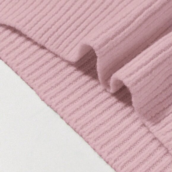 Pink French Style Women's High Neck Sweater Vest - Picture 5 of 6